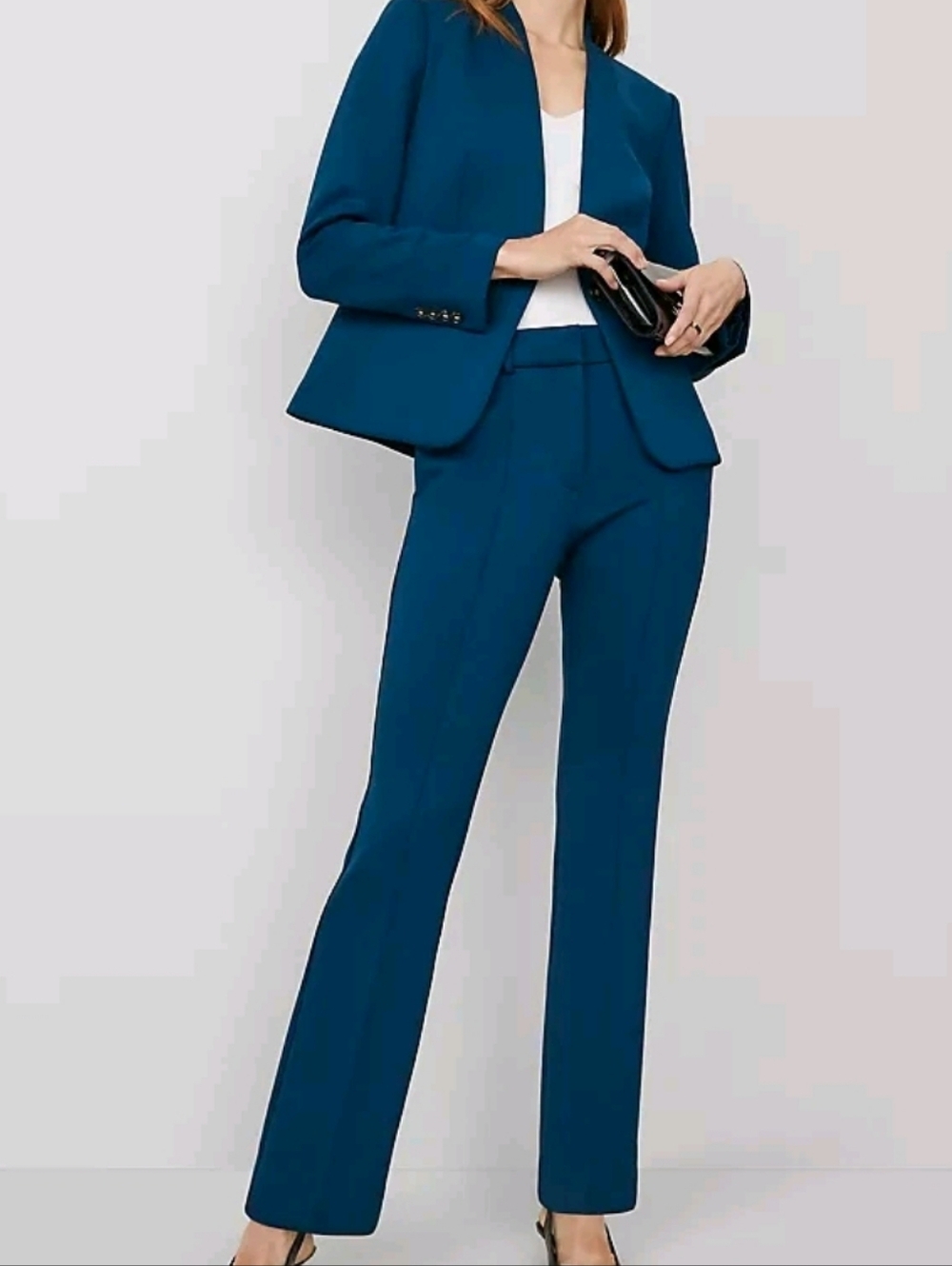 Ann Taylor Suiting Collection Double Knit Dress Pants New   Color Is Sea Storm